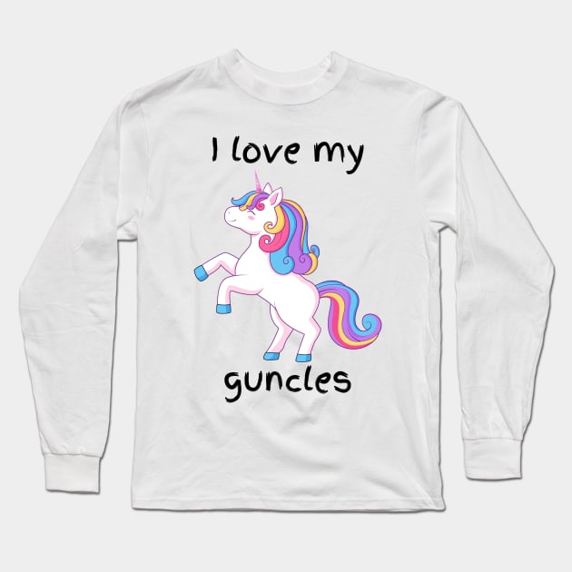 I love my guncles unicorn Long Sleeve T-Shirt by Rainbow Kin Wear